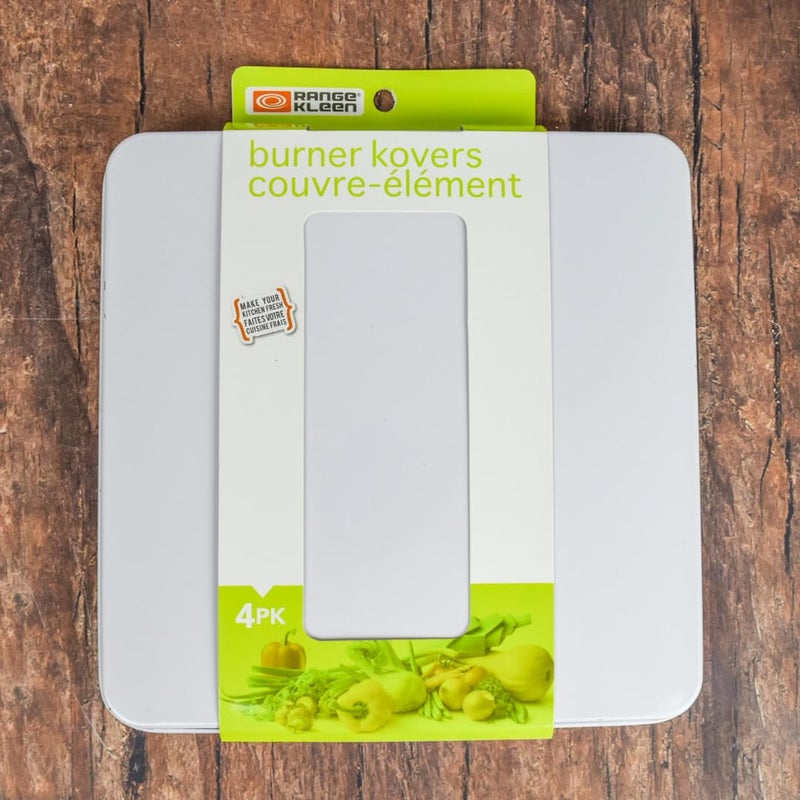 Range Kleen Stove Burner Covers â€“ 4 White 9.5â€ Square Burner Covers for Electric Stove - Image 3